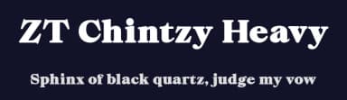 ZT Chintzy Heavy by Zelow Type — Serif Font — thumbnail 2