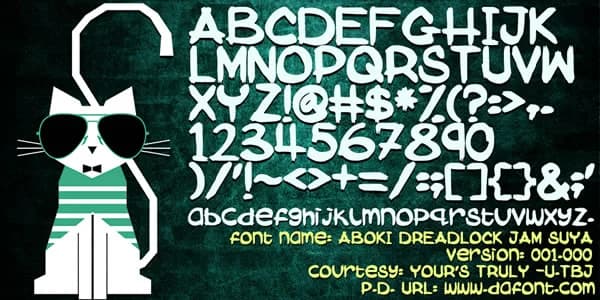 Aboki Dreadlock Jam Suya Font by TBJ Ohab — Script Handwritten Font