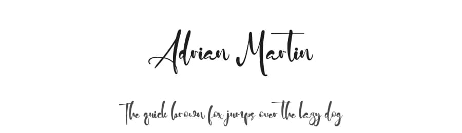 Adrian Martin by Kong Font — Script Handwritten Font