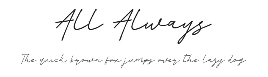 All Always by Khurasan — Script Handwritten Font