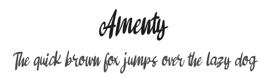 Amenty by Riki — Script Handwritten Font
