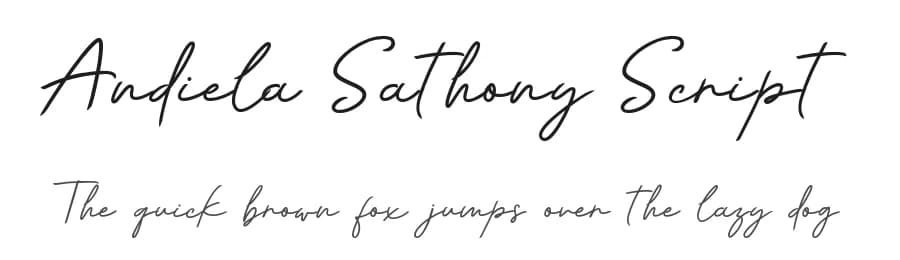 Andiela Sathony Script by UI Creative — Script Handwritten Font