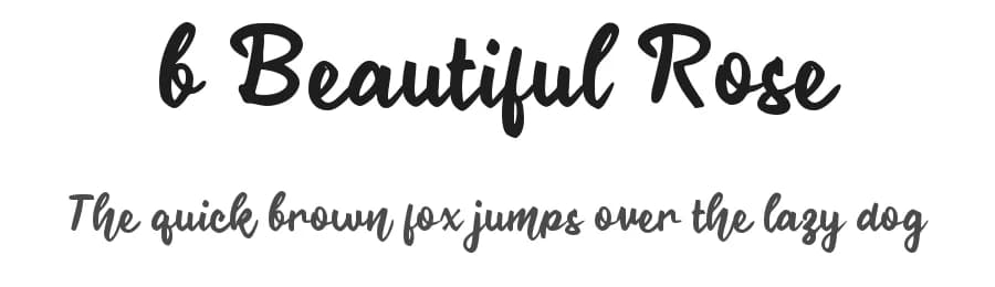 b Beautiful Rose by wepfont.com — Script Handwritten Font