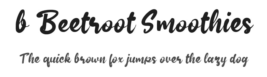 b Beetroot Smoothies by wepfont.com — Script Handwritten Font