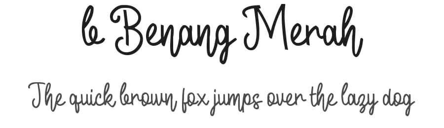 b Benang Merah by wepfont.com — Script Handwritten Font