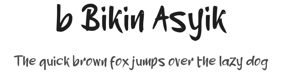 b Bikin Asyik by wepfont.com — Script Handwritten Font