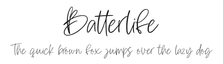 Batterlife by Ditatype — Script Handwritten Font
