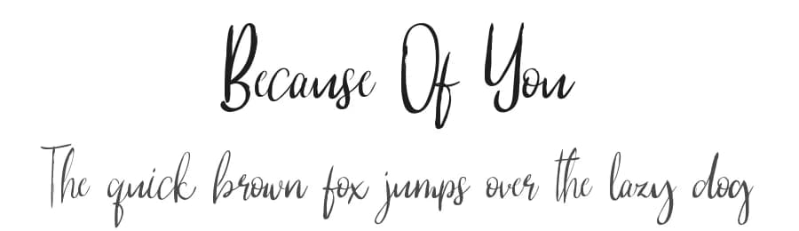 Because Of You by Edric Studio — Script Handwritten Font