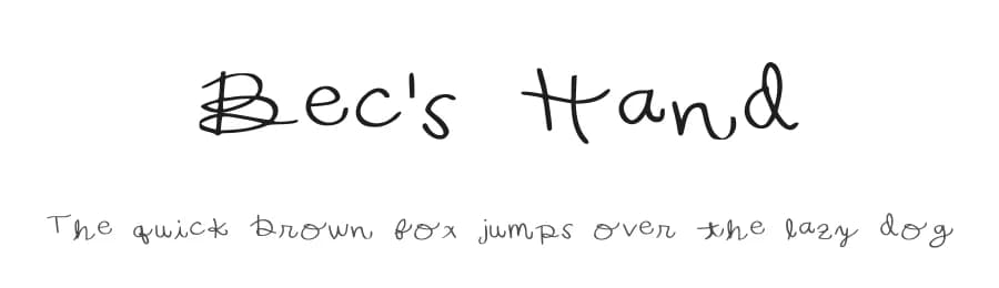 Bec's Hand by Becca M. β Script Handwritten Font
