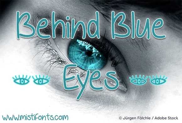 Behind Blue Eyes Font by Misti β Script Handwritten Font