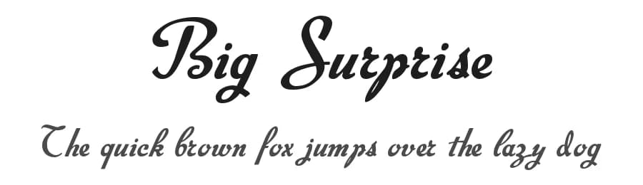 Big Surprise by imagex β Script Handwritten Font