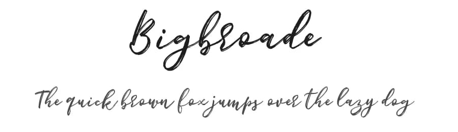 Bigbroade by Typia Nesia — Script Handwritten Font