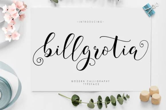 Billgrotia Script Font by moriztype — Script Handwritten Font