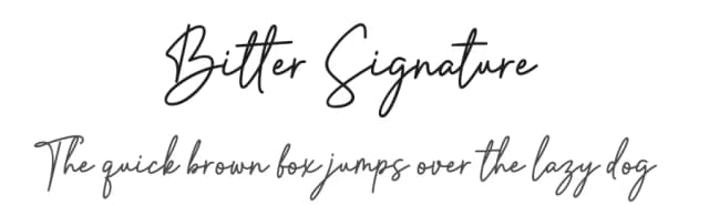 Bitter Signature by Picky Labs — Script Handwritten Font