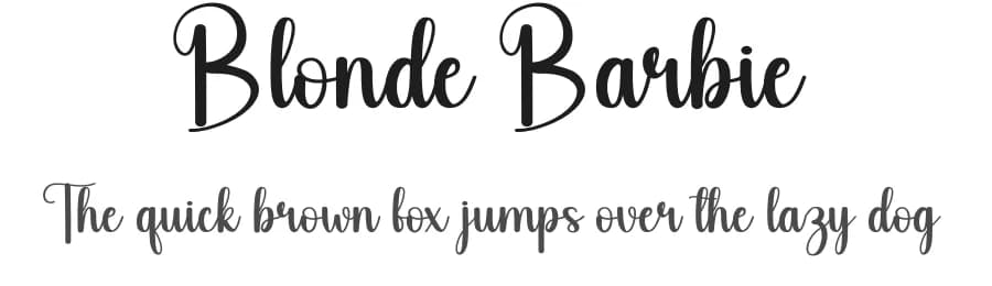 Blonde Barbie by Andi Moz — Script Handwritten Font