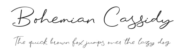 Bohemian Cassidy by Letterhanna Type Foundry — Script Handwritten Font