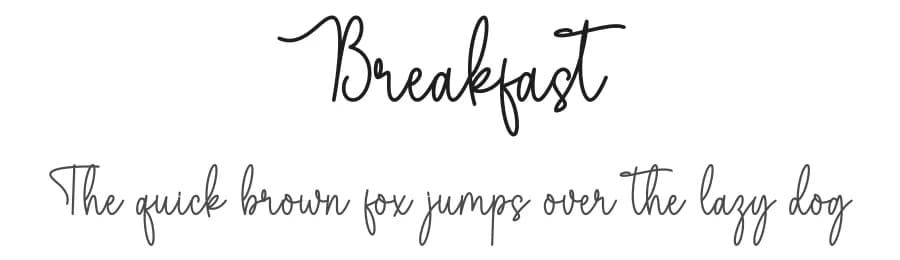 Breakfast by Wahyu Studio — Script Handwritten Font