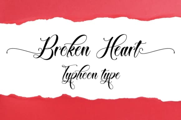 Broken Heart Font by Typhoon Type™ — Script Handwritten Font