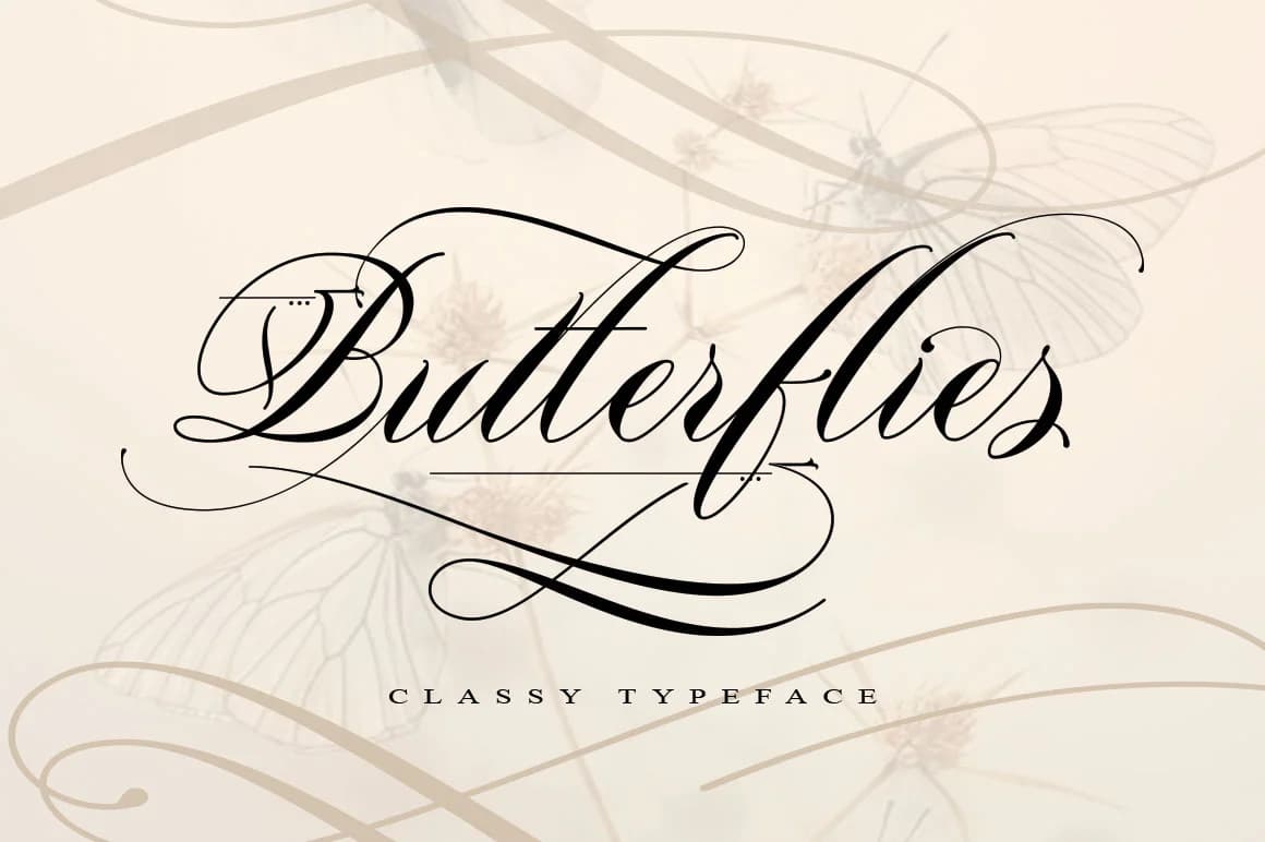 Butterflies Font by beeart009 — Script Handwritten Font
