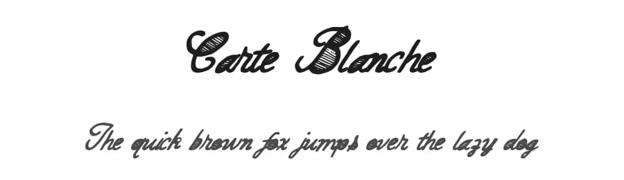 Carte Blanche by Xerographer Fonts — Script Handwritten Font
