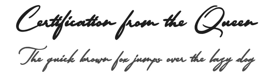 Certification from the Queen by Octotype | Thomas Boucherie — Script Handwritten Font