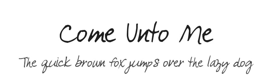 Come Unto Me by Kimberly Geswein — Script Handwritten Font