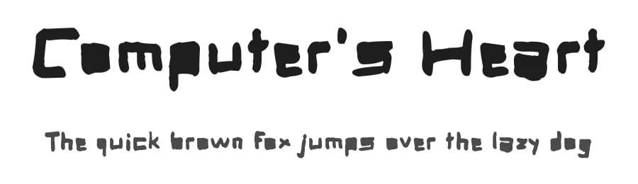 Computer's Heart by Malvolio β Script Handwritten Font