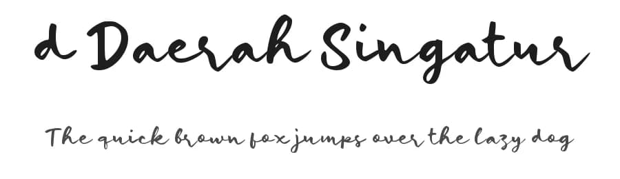 d Daerah Singatur by wepfont.com — Script Handwritten Font