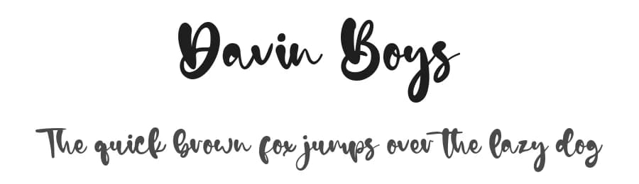 Davin Boys by Kong Font — Script Handwritten Font