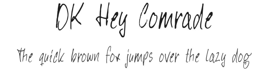 DK Hey Comrade by Hanoded — Script Handwritten Font