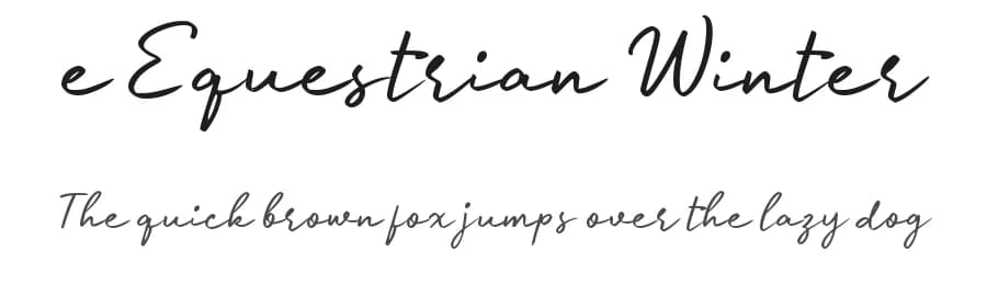 e Equestrian Winter by wepfont.com — Script Handwritten Font