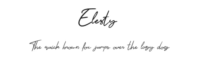 Elesty by Sweet salty — Script Handwritten Font