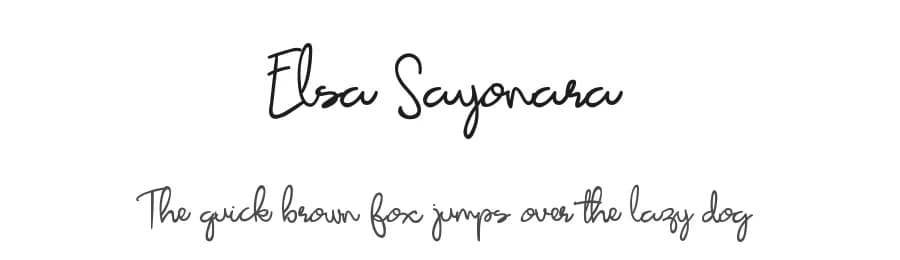 Elsa Sayonara by UI Creative — Script Handwritten Font