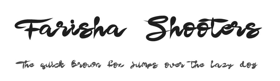 Farisha Shooters by Muharima Rasyid — Script Handwritten Font