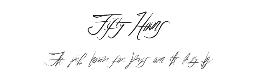 Fifty Hours by Xerographer Fonts — Script Handwritten Font