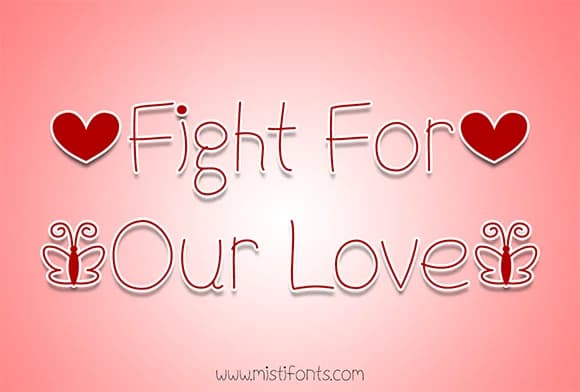 Fight for Our Love Font by Misti — Script Handwritten Font