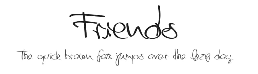 Friends by Shaped Fonts — Script Handwritten Font