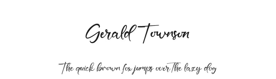 Gerald Townson by Kong Font — Script Handwritten Font
