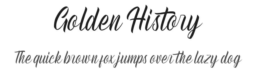 Golden History by Mozatype β Script Handwritten Font