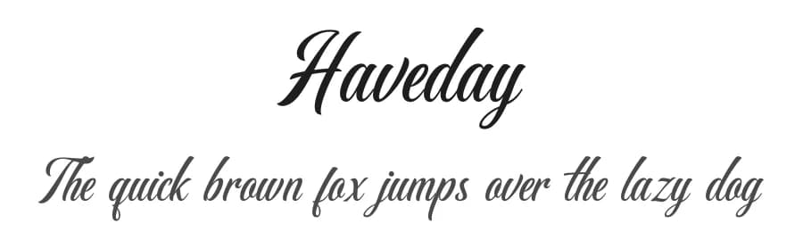 Haveday by Kong Font — Script Handwritten Font