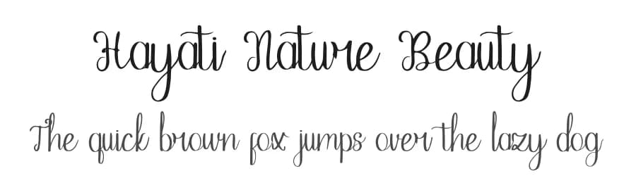 Hayati Nature Beauty by Yahhya Anas — Script Handwritten Font