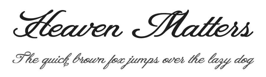 Heaven Matters by Billy Argel Fonts ® — Script Handwritten Font