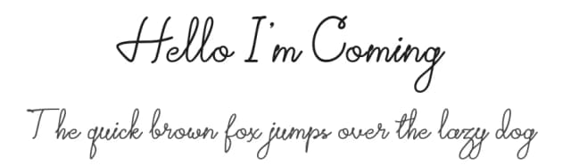 Hello I'm Coming by Alifinart Studio — Script Handwritten Font