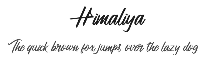 Himaliya by Vunira Design — Script Handwritten Font