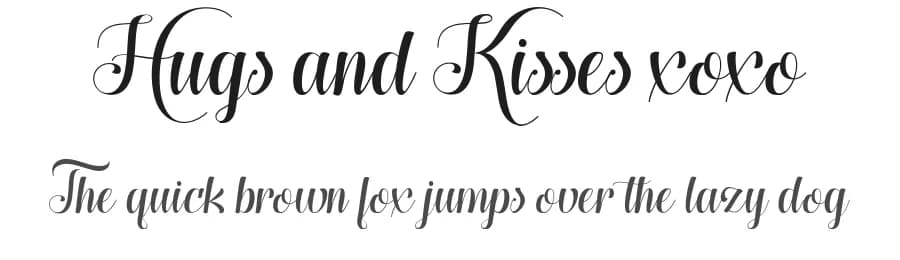 Hugs and Kisses xoxo by Misti's Fonts — Script Handwritten Font