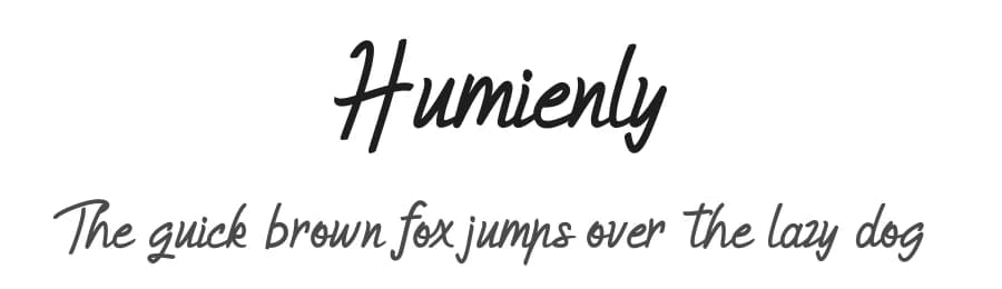 Humienly by Java Pep — Script Handwritten Font