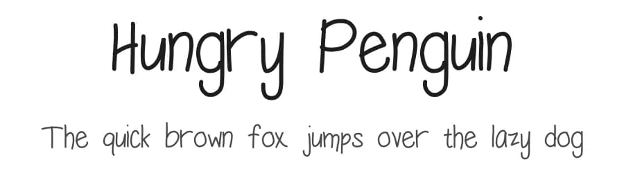 Hungry Penguin by Sabrina Schleiger — Script Handwritten Font