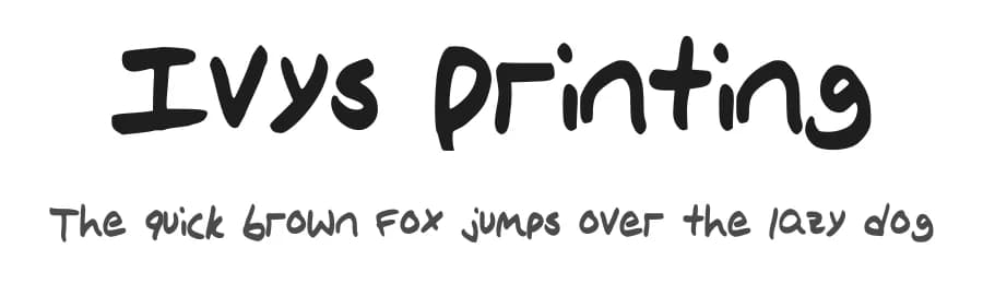 Ivys Printing by Ivy — Script Handwritten Font