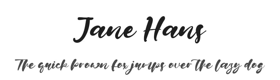 Jane Hans by Kong Font — Script Handwritten Font