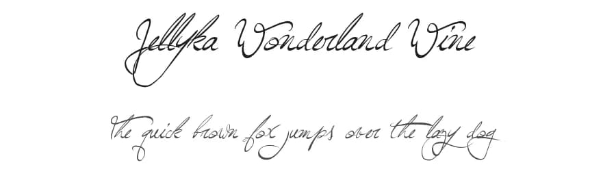 Jellyka Wonderland Wine by Jellyka Nerevan β Script Handwritten Font